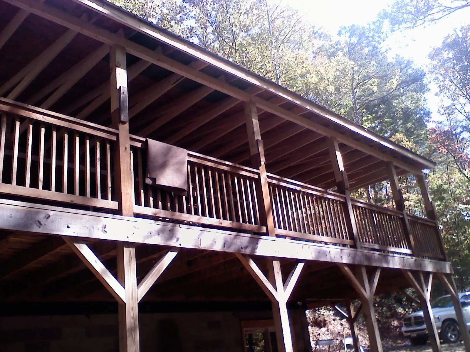 Timber framing under a new elevated porch and deck — Roof Leak Repair in Mandeville by Roofing Brothers